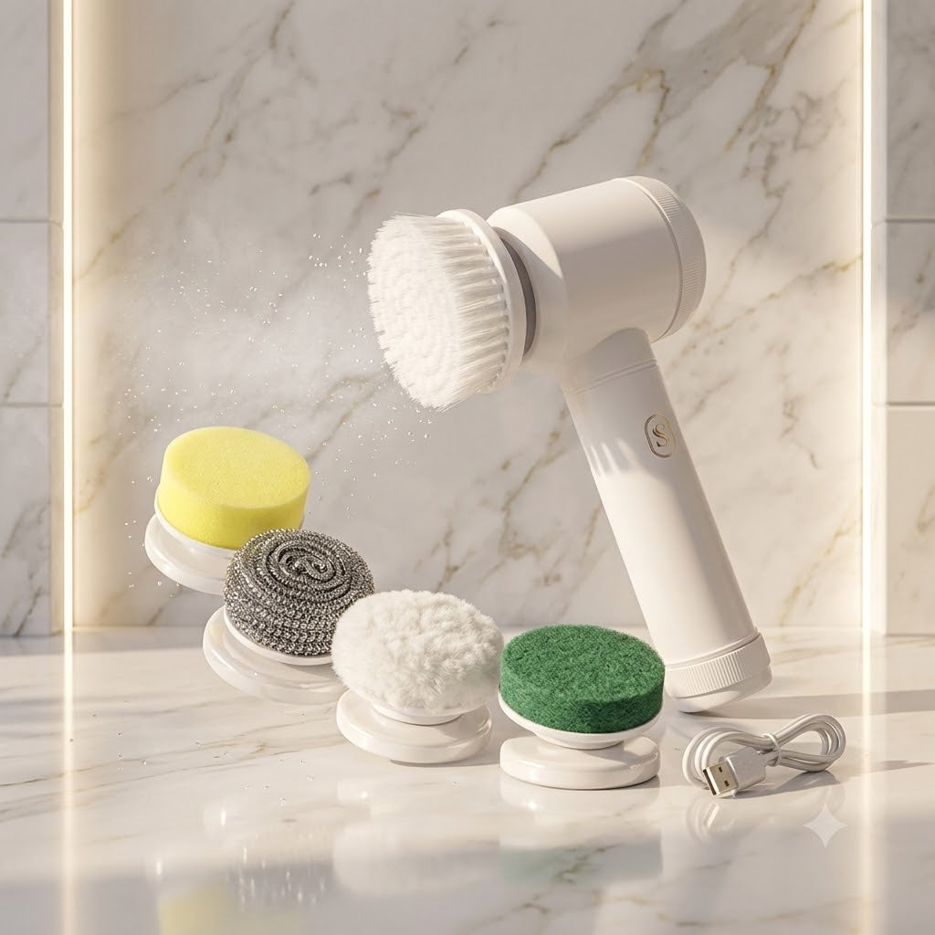 Electric Cleaning Brush with Multiple Heads
