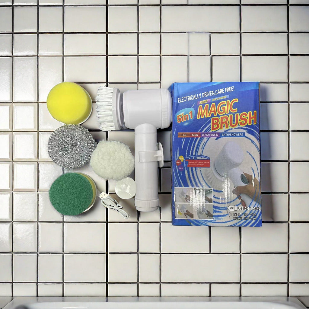 Electric Cleaning Brush with Multiple Heads