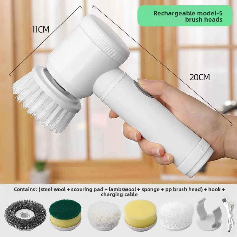 Electric Cleaning Brush with Multiple Heads